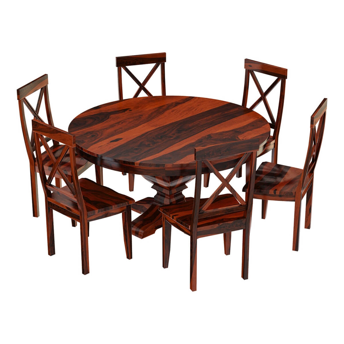 Missouri Solid Wood 8 Piece Round Dining Room Set