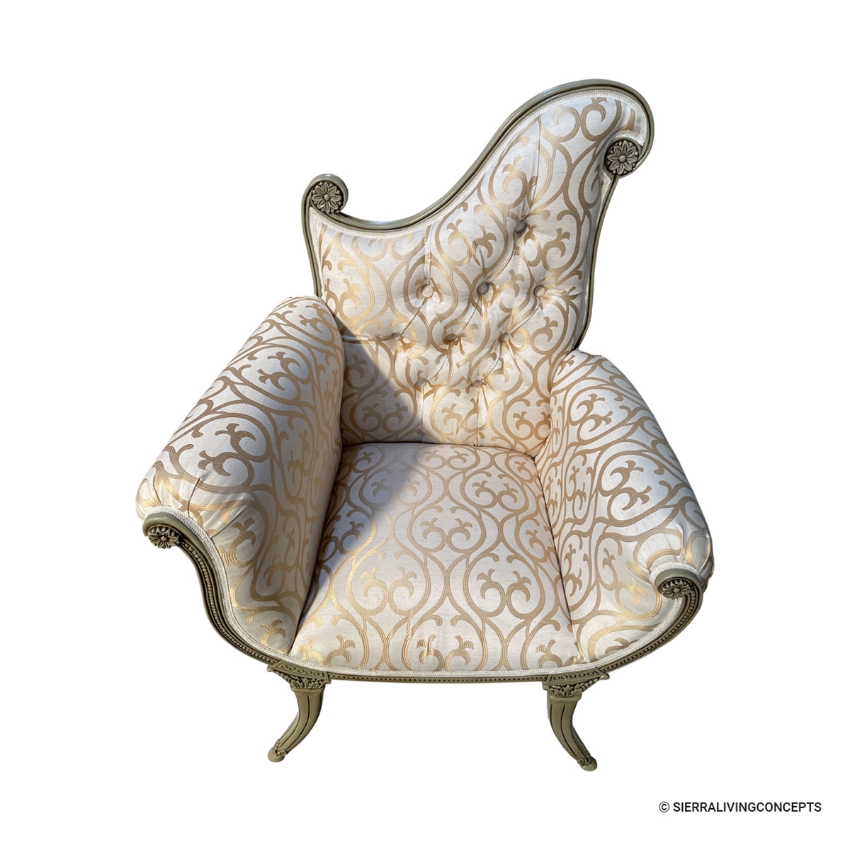 Asymmetrical Swirl Upholstered Set of 2 Accent Arm Chair
