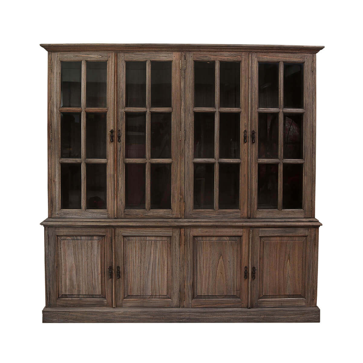 Leesburg Classic Teak Wood Glass Door Dining Room Hutch