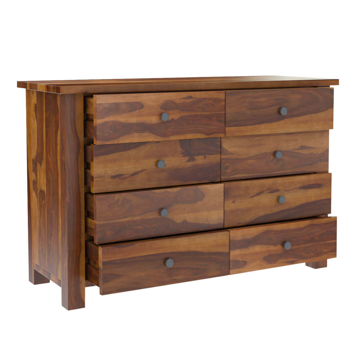 Osteen Contemporary Rustic Solid Wood Bedroom Dresser With 8 Drawers
