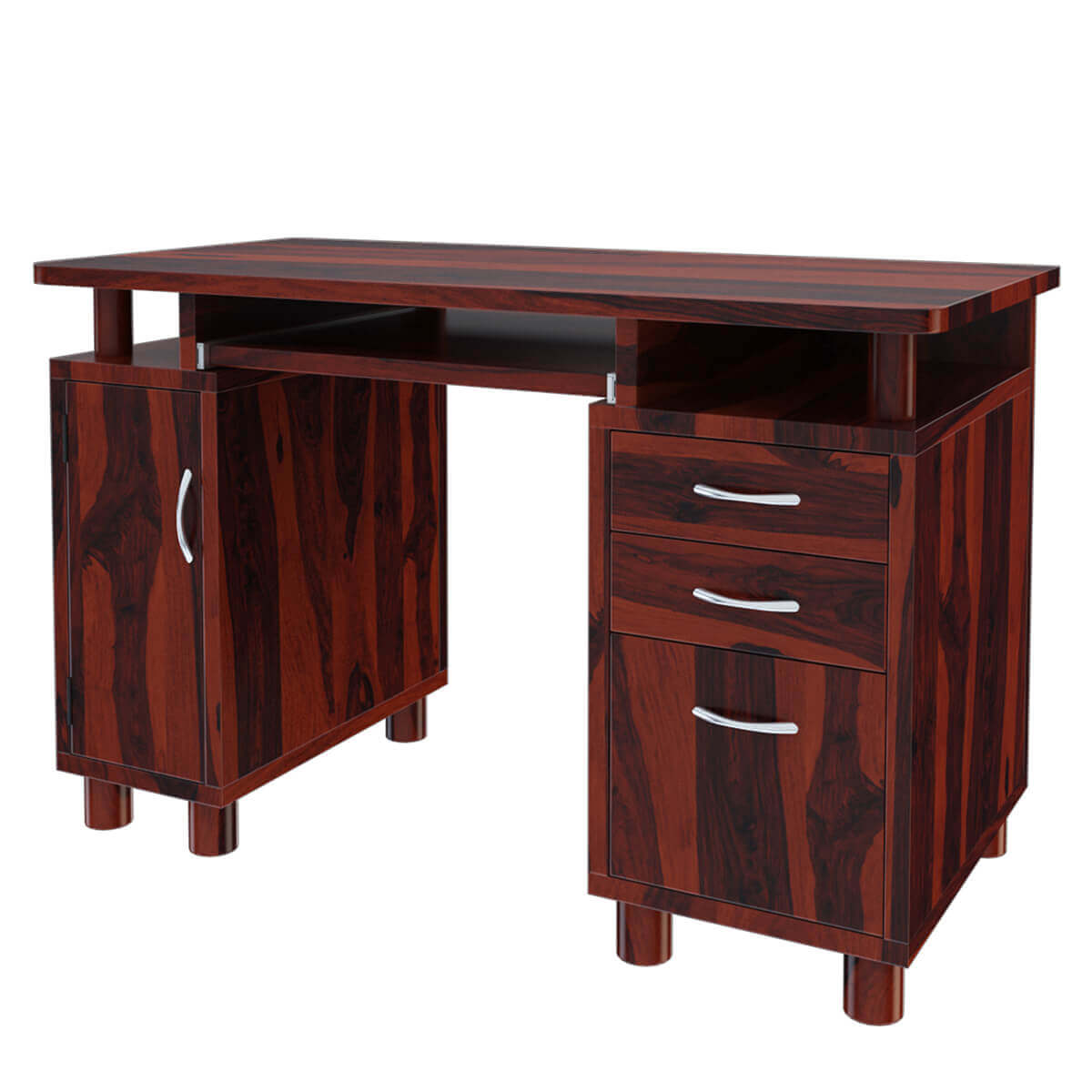 Picacho Solid Wood Home Office Computer Desk With Keyboard Tray