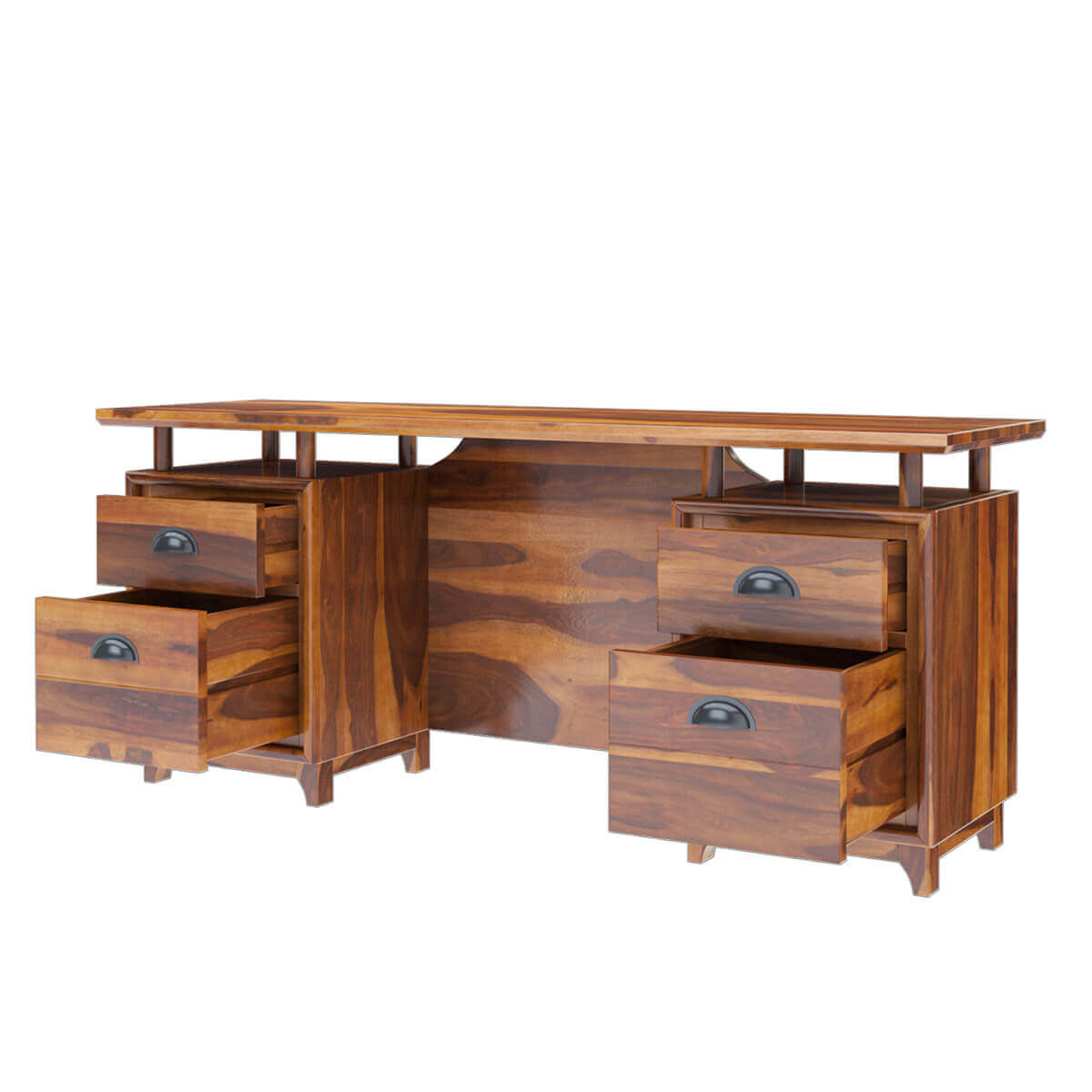 Hondah Rustic Solid wood 70 Inch Large Home Office Modern Executive Desk