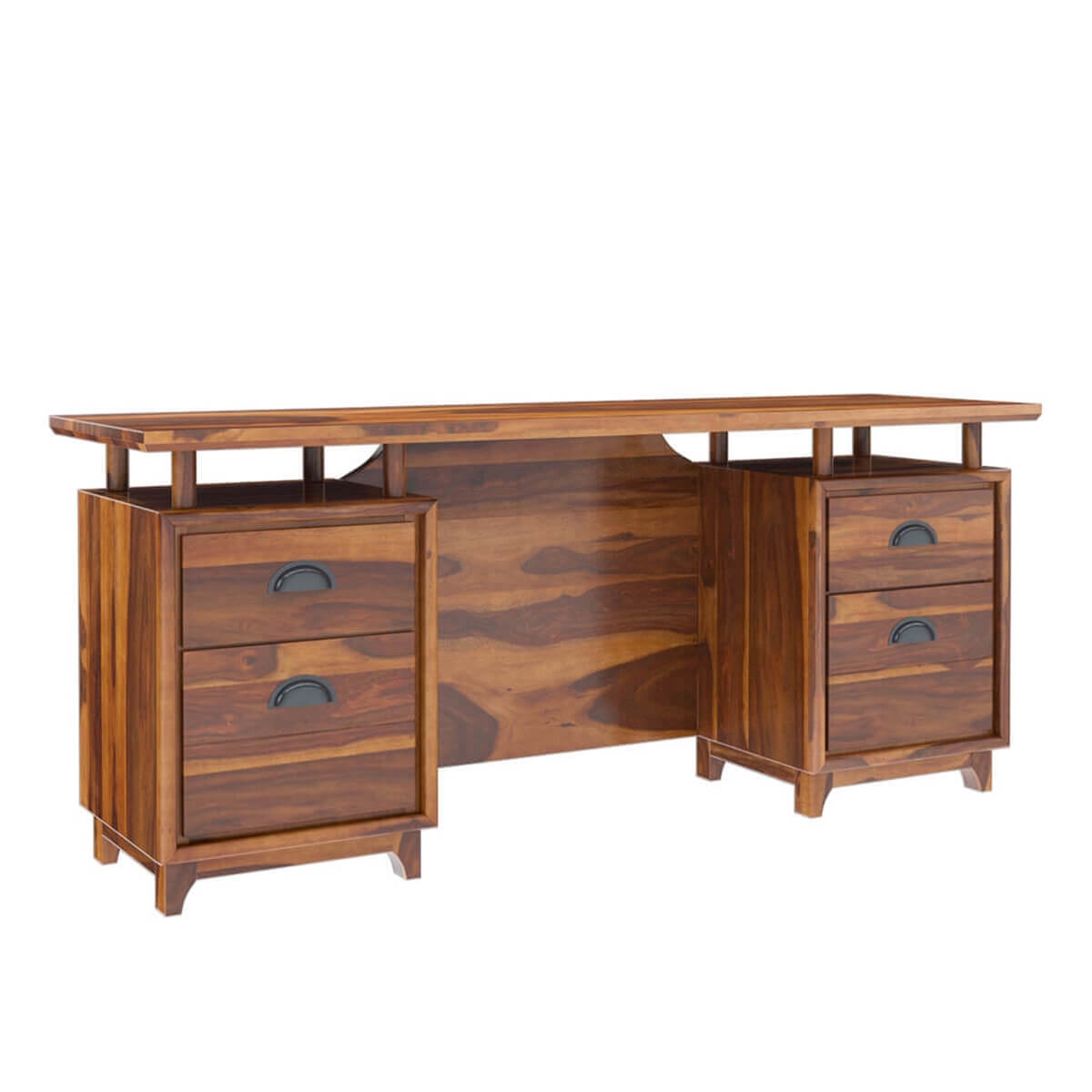 Hondah Rustic Solid wood 70 Inch Large Home Office Modern Executive Desk