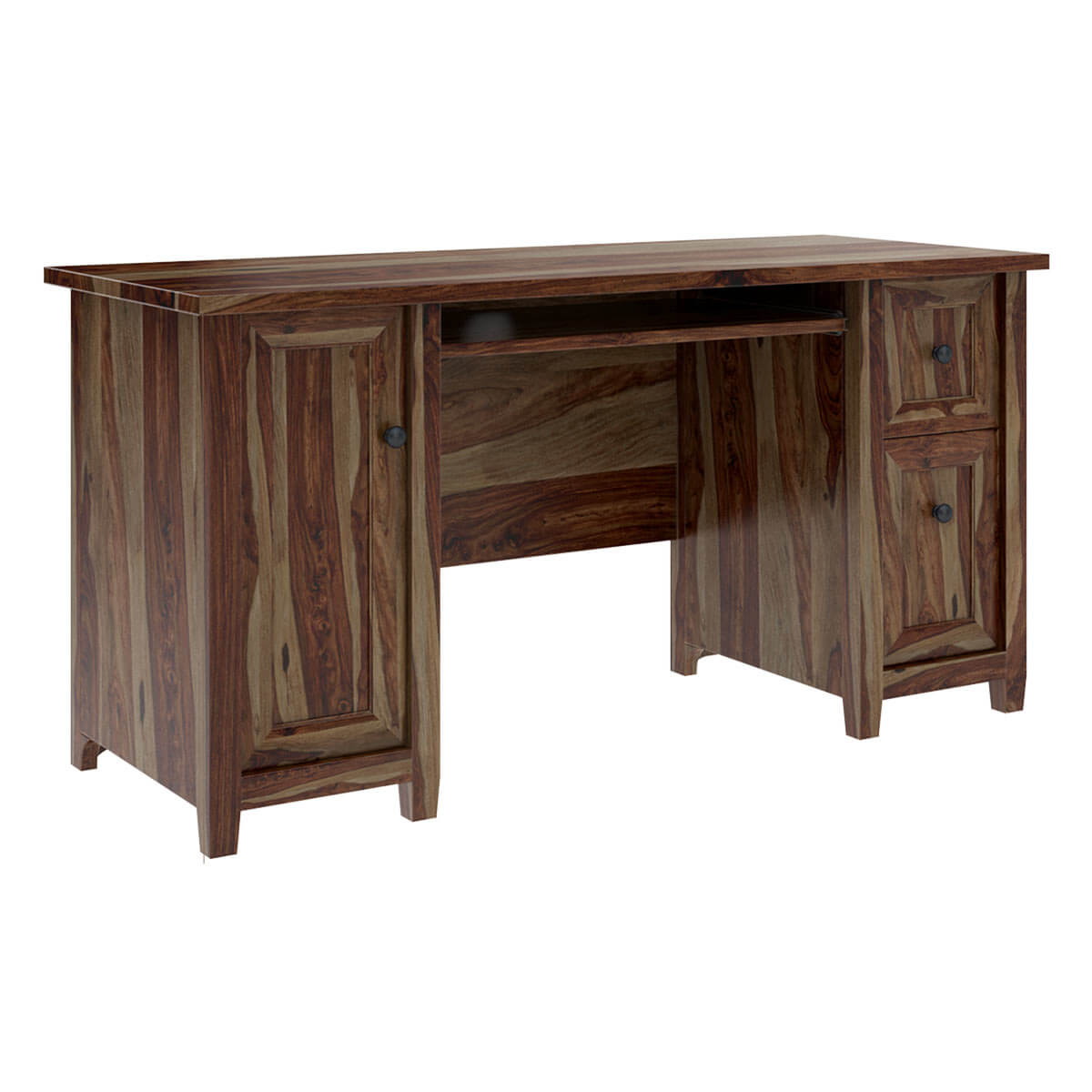 Bainbridge Solid Wood Home Office Computer Desk with Keyboard Tray