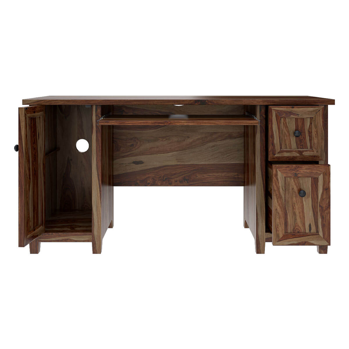 Bainbridge Solid Wood Home Office Computer Desk with Keyboard Tray