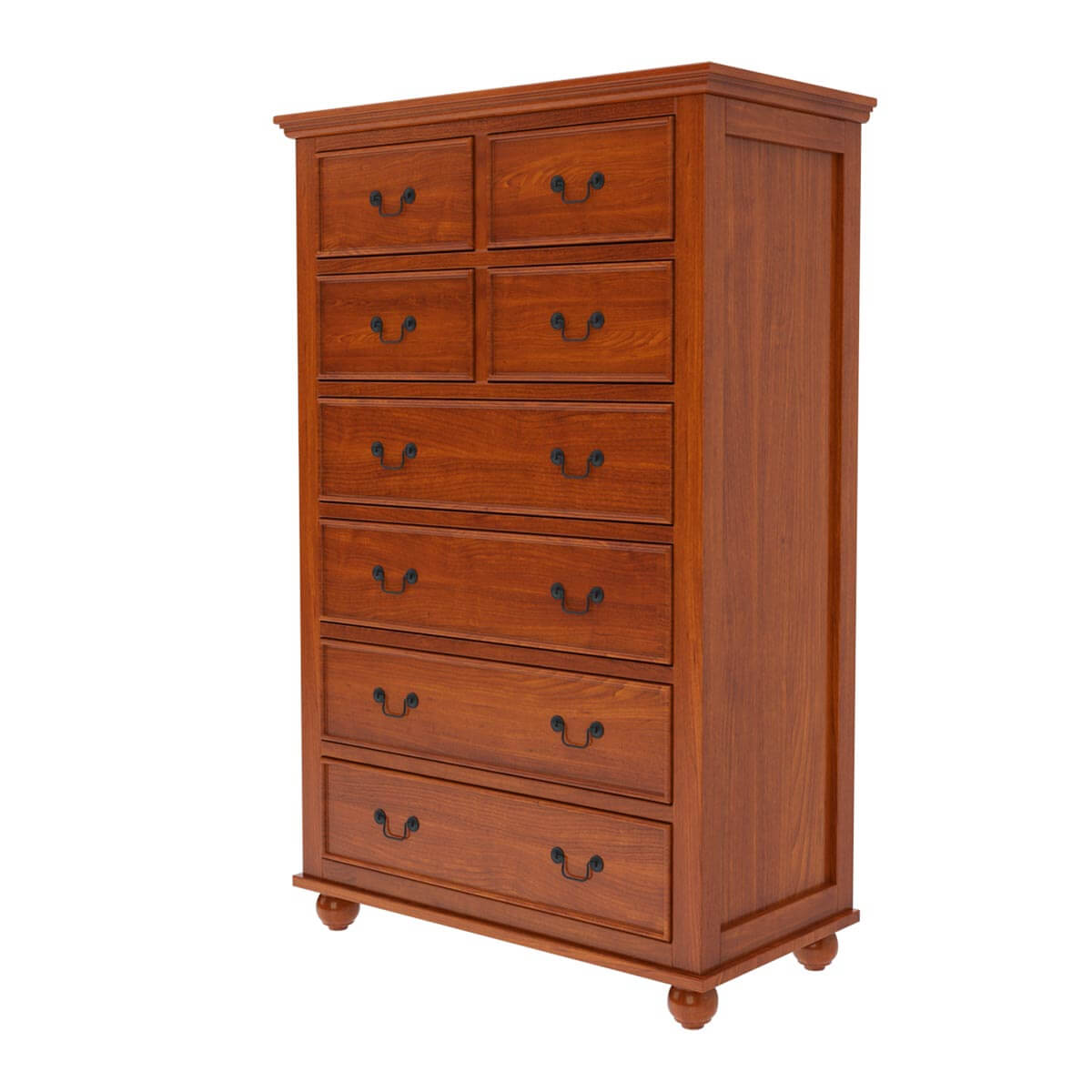 Delanson Solid Mahogany Wood Tall Bedroom Dresser With 8 Drawers