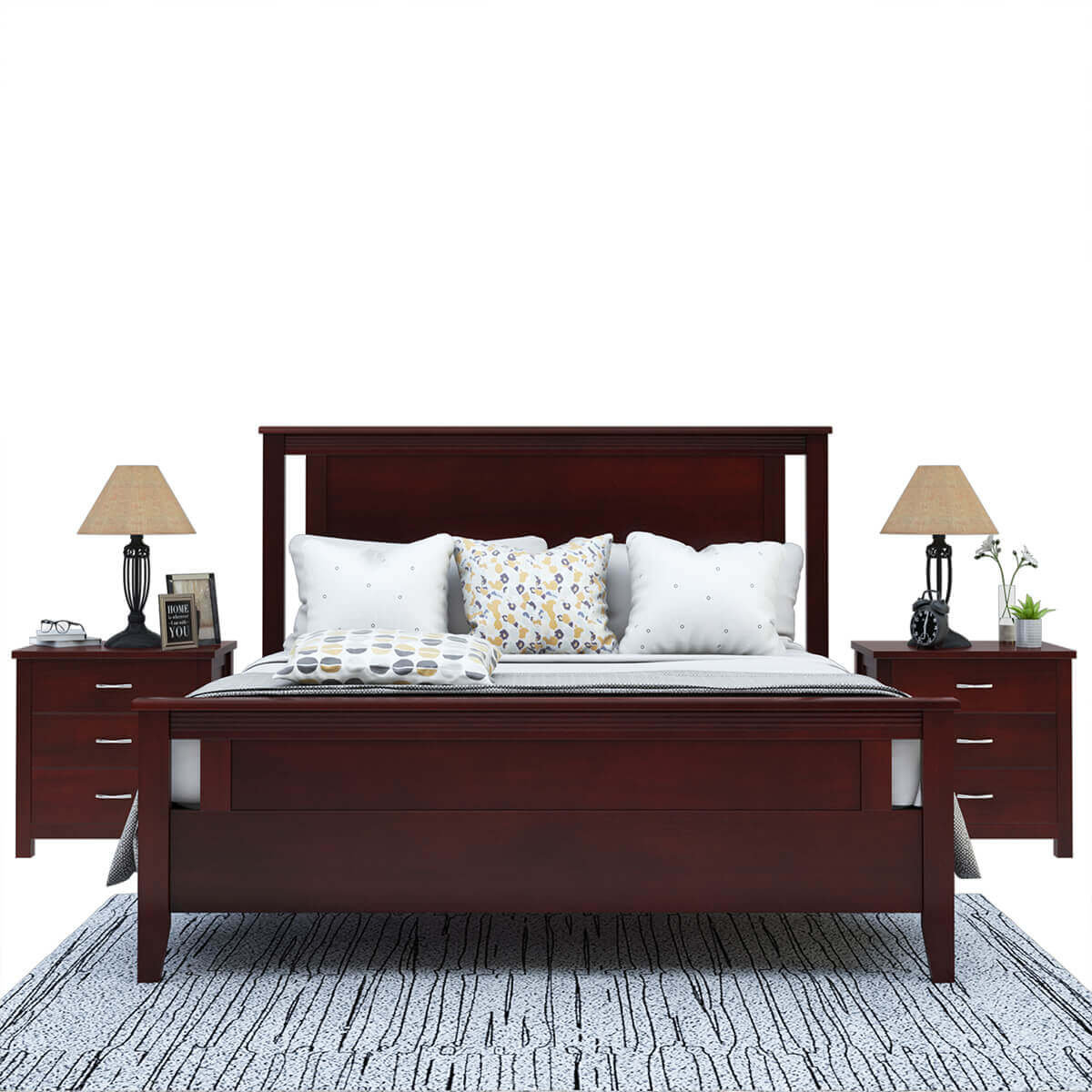Amenia Solid Mahogany Wood Platform Bed