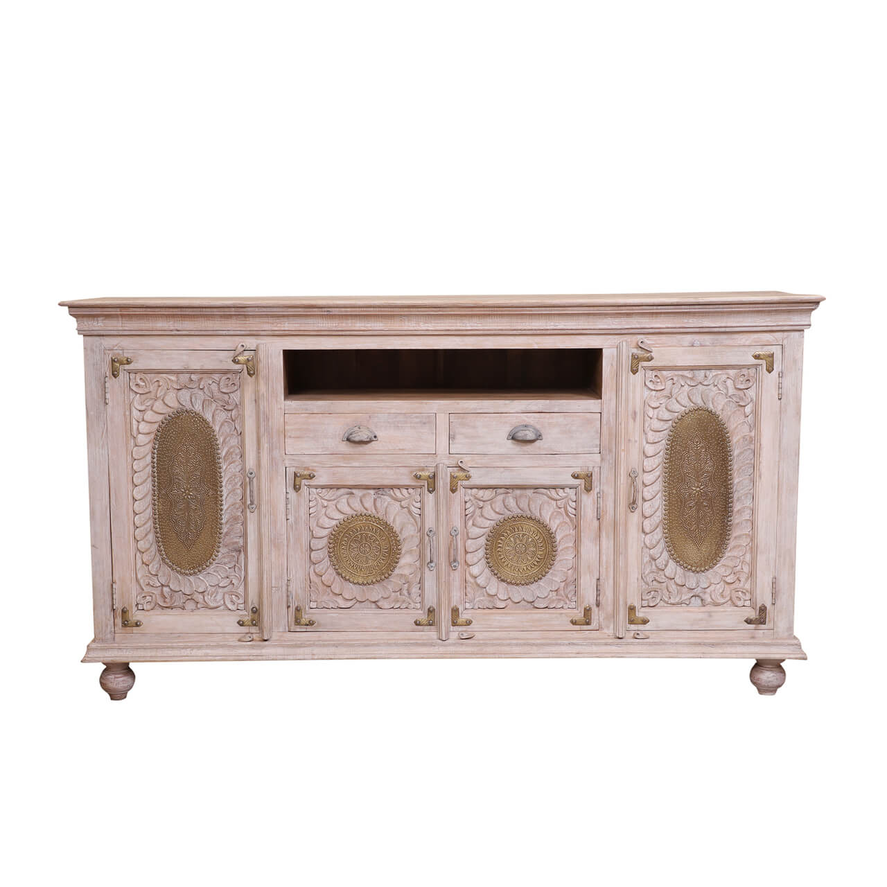 white and brass sideboard