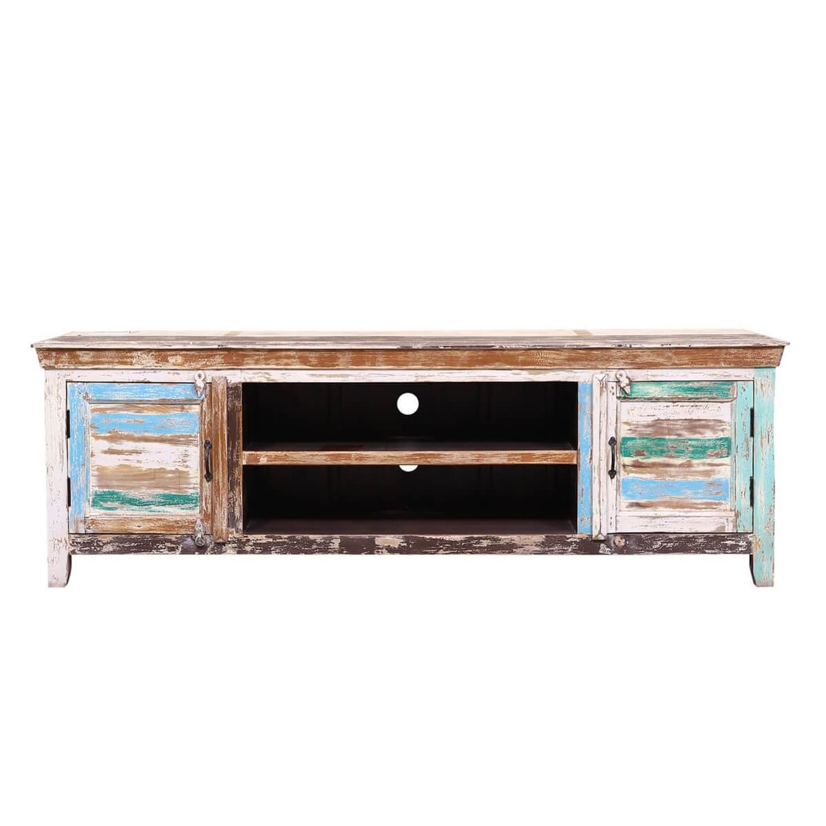 Praze Distressed Reclaimed Wood TV Stand