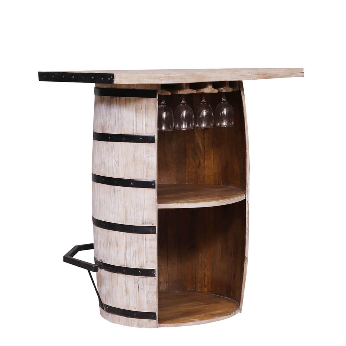 Boligee Distressed Reclaimed Wood Handcrafted Wine Bar