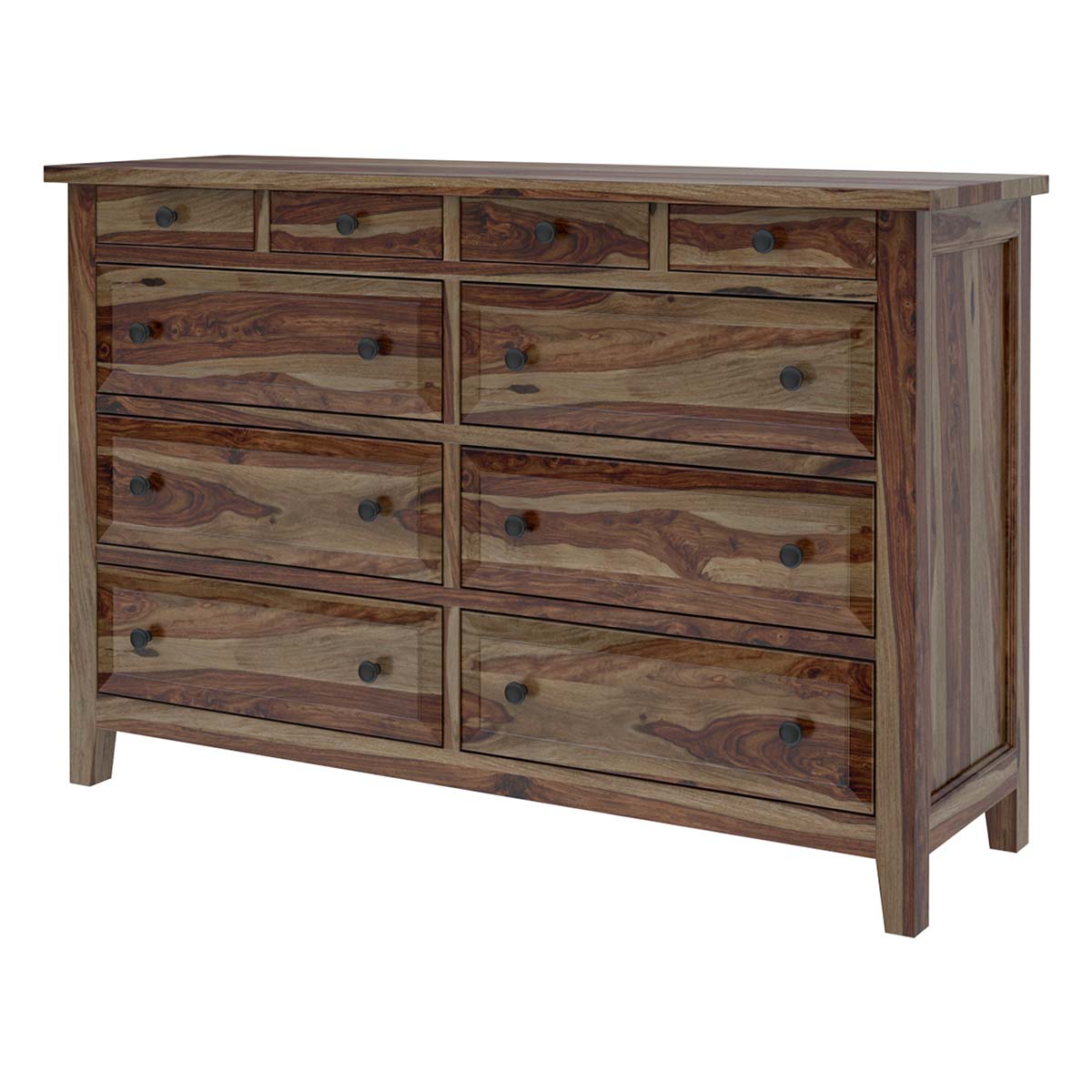 Irvin Contemporary Rustic Solid Wood Bedroom Dresser With 10 Drawers