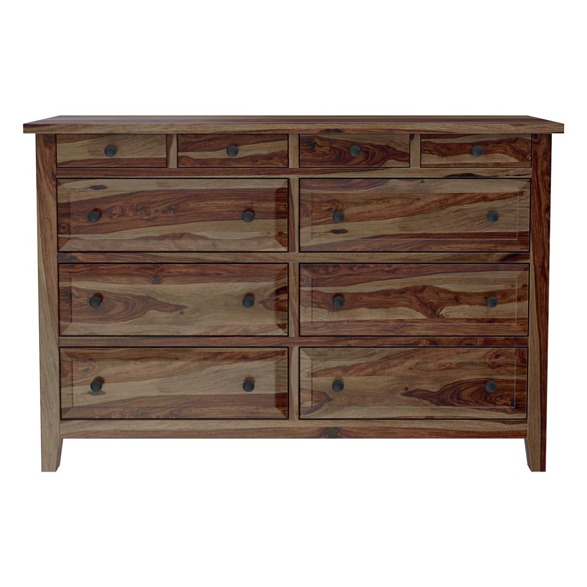 Irvin Contemporary Rustic Solid Wood Bedroom Dresser With 10 Drawers