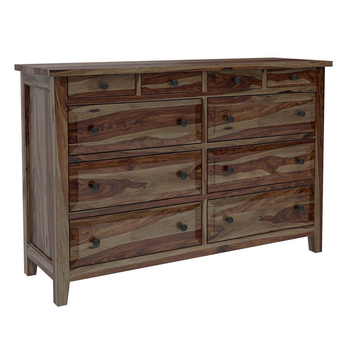 Irvin Contemporary Rustic Solid Wood Bedroom Dresser With 10 Drawers