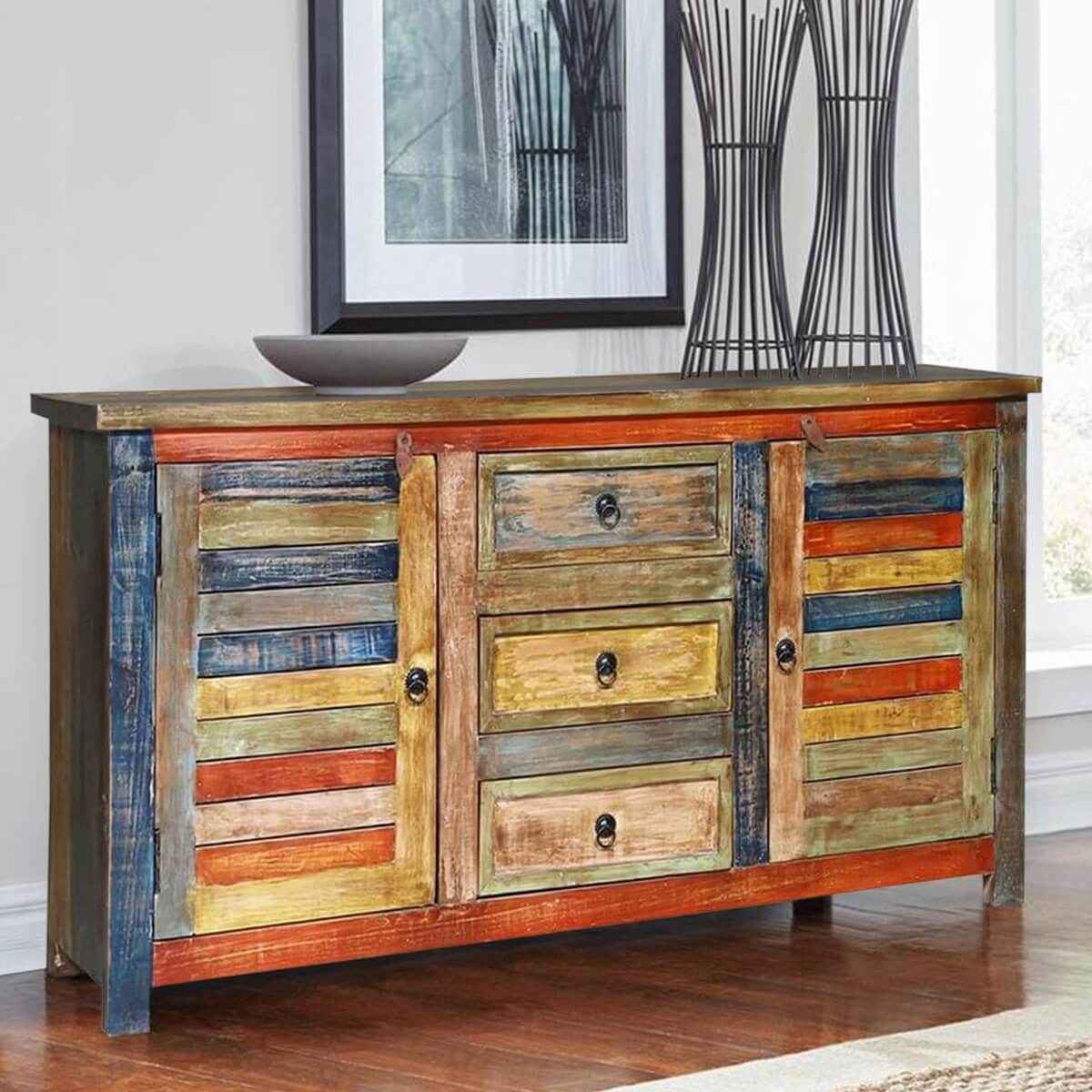 Rustic Solid Wood Extra Long Buffets & Sideboards