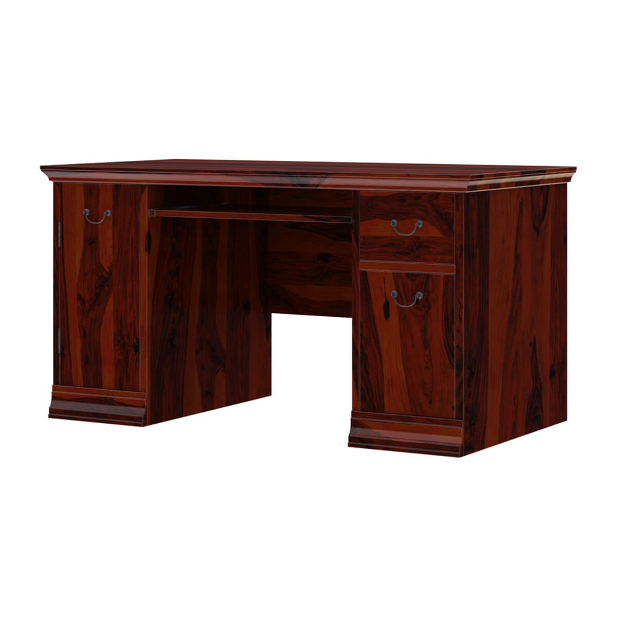 Brooten Rustic Solid Wood Home Office Computer Desk with Keyboard Tray