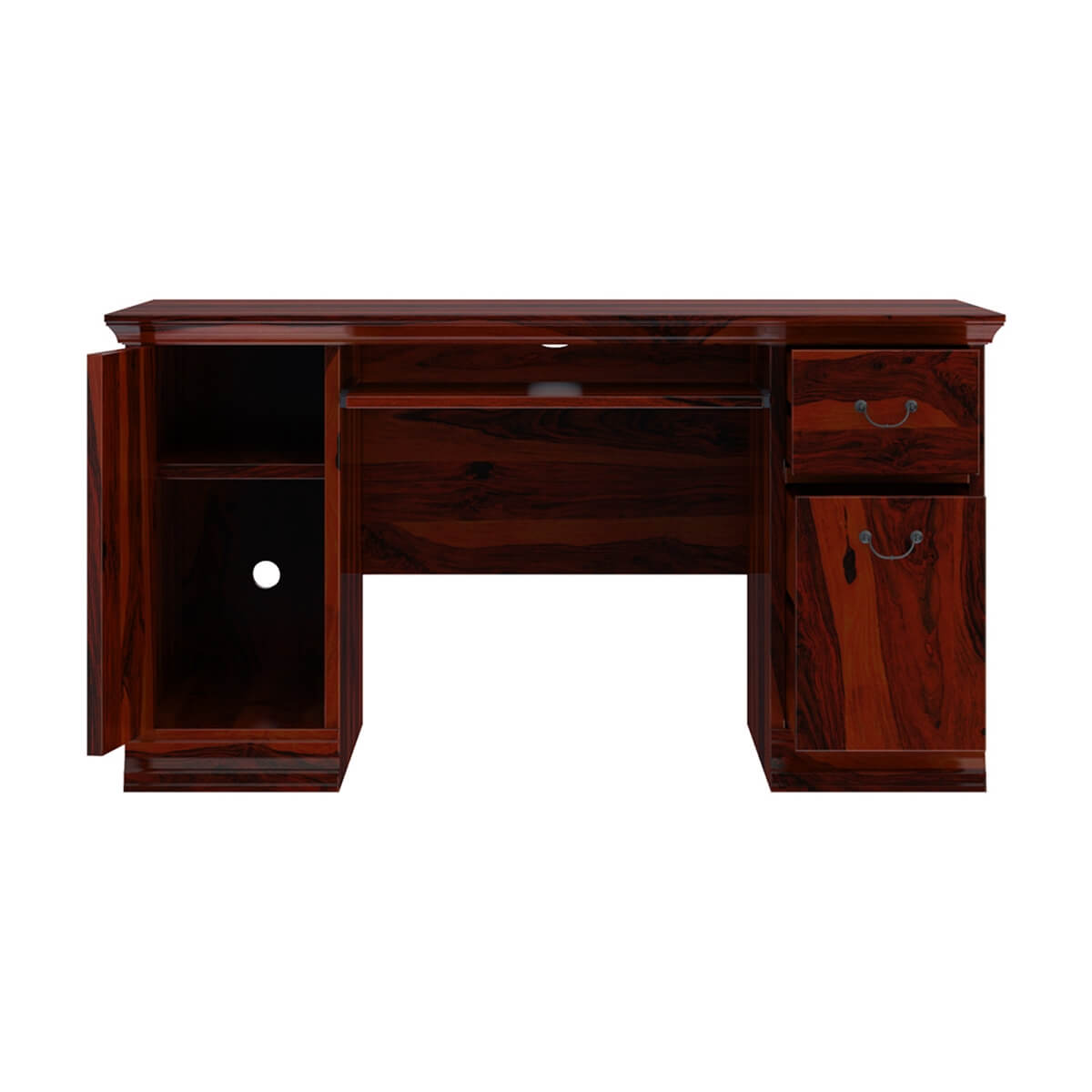 Brooten Rustic Solid Wood Home Office Computer Desk with Keyboard Tray