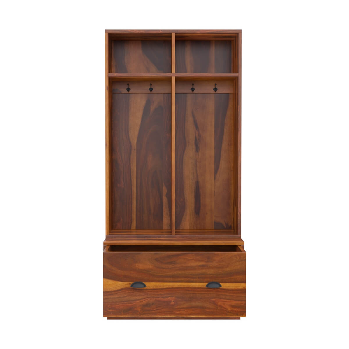 Barlow Rustic Solid Wood Entryway Hall Tree With Storage