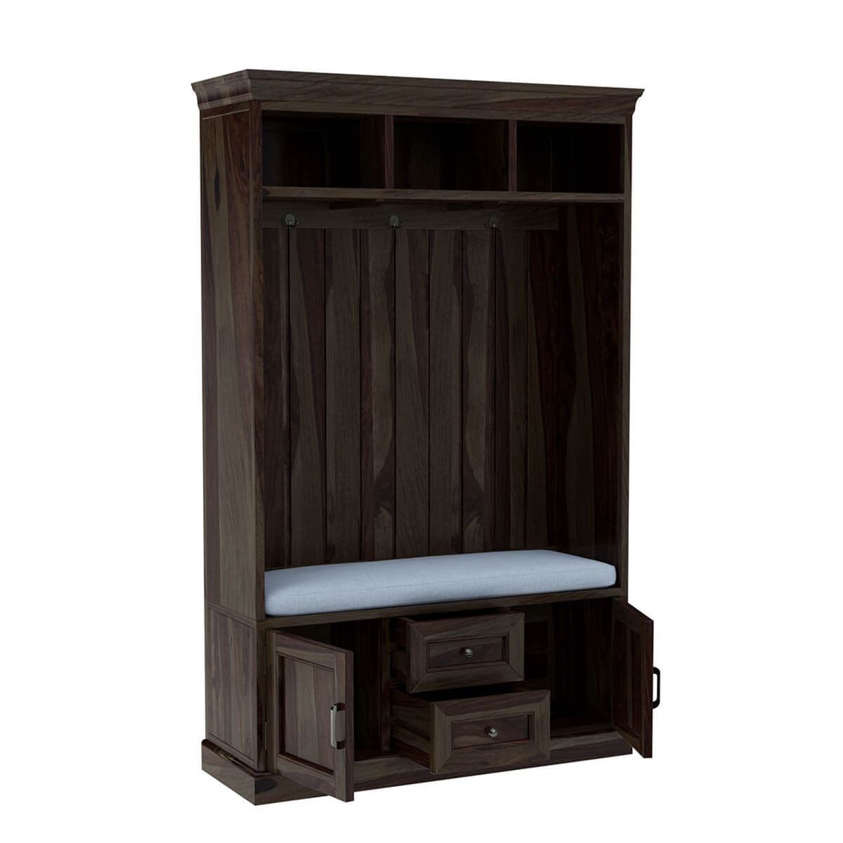 Harrisville Solid Wood 2 Drawer Entryway Hall Tree Bench With Storage