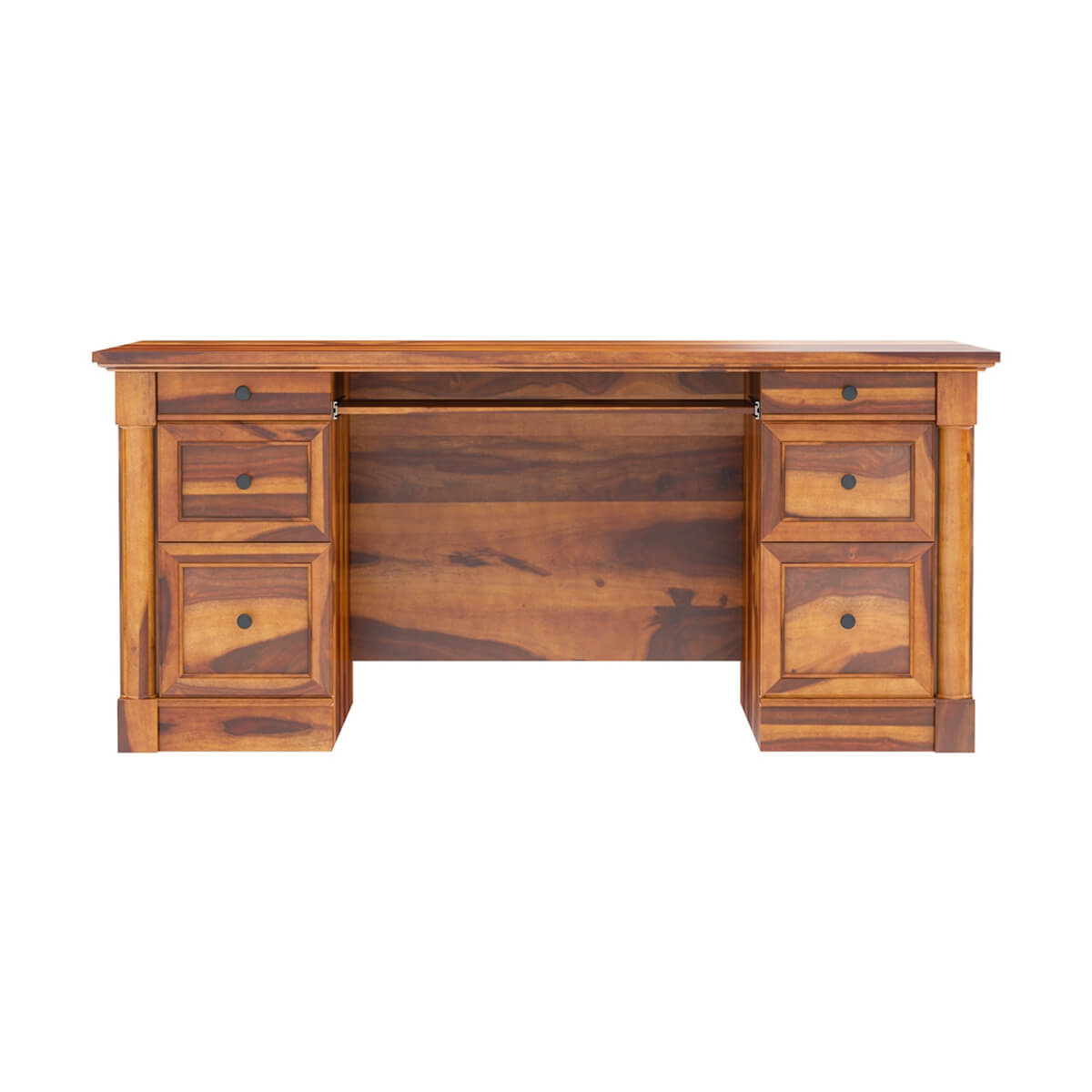 Ansonville Rustic Solid Wood Desk with File Set