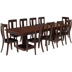 Cazenovia Solid Mahogany Wood 12 Piece Dining Room Set
