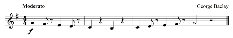 Grade 1 trumpet sight reading exercise, "Hesitation" by George B. on SightReadingMastery