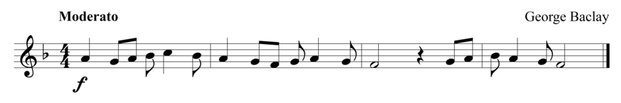 Grade 1 trumpet sight reading exercise, "In an Upbeat Mood" by George B. on SightReadingMastery