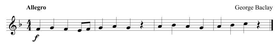 Grade 1 trumpet sight reading exercise, "Scherzando in F Major" by George B. on SightReadingMastery