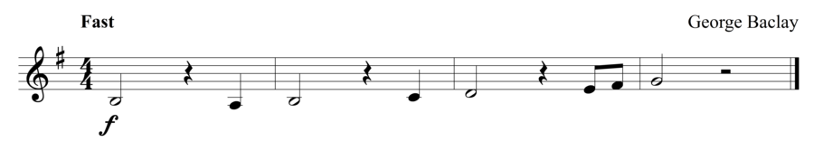 Grade 1 trumpet sight reading exercise, "Just Passing By" by George B. on SightReadingMastery