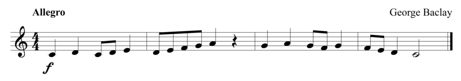 Grade 1 trumpet sight reading exercise, "Short and Fast" by George B. on SightReadingMastery