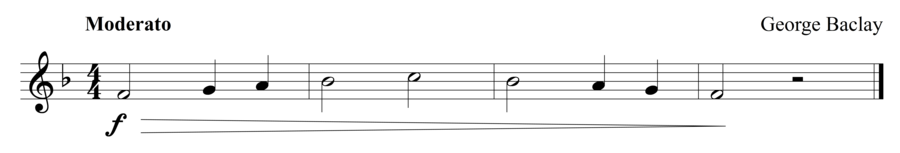 Grade 1 trumpet sight reading exercise, "Gradually Decreasing" by George B. on SightReadingMastery