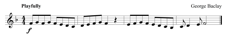 Grade 1 trumpet sight reading exercise, "Try to Amuse Me" by George B. on SightReadingMastery