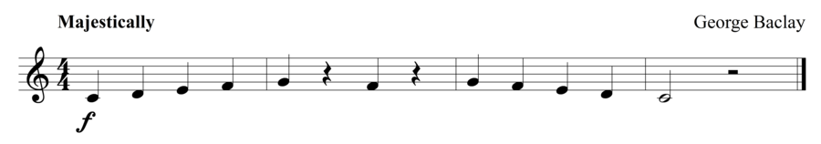Grade 1 trumpet sight reading exercise, "Solemnly Processing" by George B. on SightReadingMastery