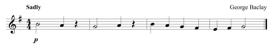Grade 1 trumpet sight reading exercise, "I Feel Bad" by George B. on SightReadingMastery