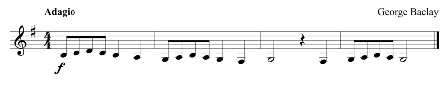 Grade 1 clarinet sight reading exercise, "Adagio in G Major" by George B. on SightReadingMastery