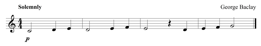 Grade 1 clarinet sight reading exercise, "A Solemn Passage" by George B. on SightReadingMastery