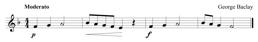 Grade 1 clarinet sight reading exercise, "Brief Interlude" by George B. on SightReadingMastery