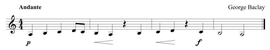 Grade 1 clarinet sight reading exercise, "Cantabile" by George B. on SightReadingMastery