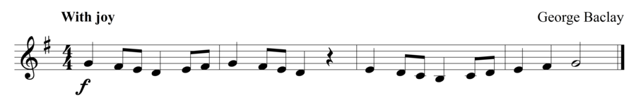 Grade 1 clarinet sight reading exercise, "Joyful Soul" by George B. on SightReadingMastery
