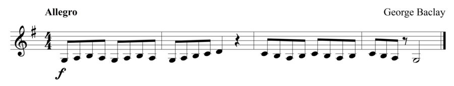 Grade 1 clarinet sight reading exercise, "Take It Away!" by George B. on SightReadingMastery