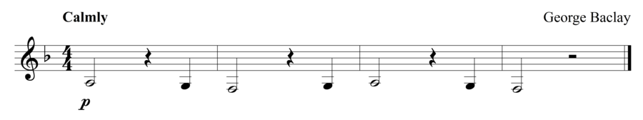 Grade 1 clarinet sight reading exercise, "The Doubter" by George B. on SightReadingMastery