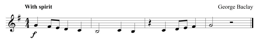 Grade 1 clarinet sight reading exercise, "With Much Spirit" by George B. on SightReadingMastery