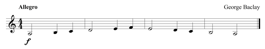 Grade 1 clarinet sight reading exercise, "Ascend, Descend" by George B. on SightReadingMastery