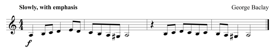 Grade 1 clarinet sight reading exercise, "Go Slow" by George B. on SightReadingMastery