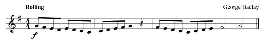 Grade 1 clarinet sight reading exercise, "Keep Rolling" by George B. on SightReadingMastery