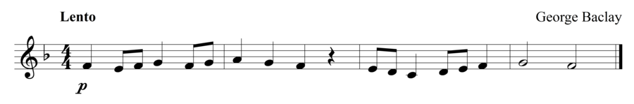 Grade 1 clarinet sight reading exercise, "Lento" by George B. on SightReadingMastery