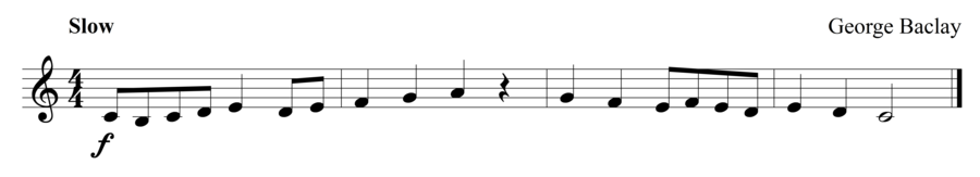 Grade 1 clarinet sight reading exercise, "Lyrically in C Major" by George B. on SightReadingMastery