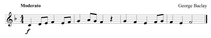 Grade 1 clarinet sight reading exercise, "Majestic" by George B. on SightReadingMastery