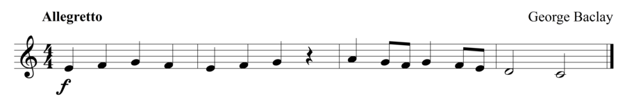 Grade 1 clarinet sight reading exercise, "Marching Onwards" by George B. on SightReadingMastery