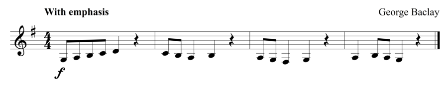 Grade 1 clarinet sight reading exercise, "Stop and Go" by George B. on SightReadingMastery