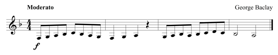 Grade 1 clarinet sight reading exercise, "Voce Calda" by George B. on SightReadingMastery